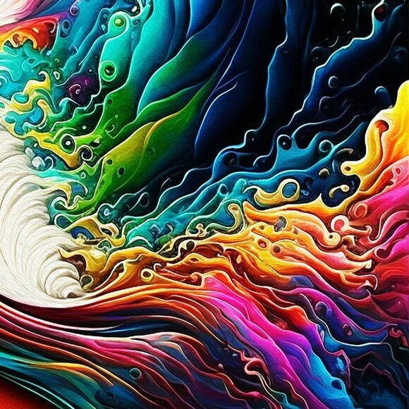 Colorful Art Watercolor Oil‎ Painting Framed Art Print - Picture 8 of 11